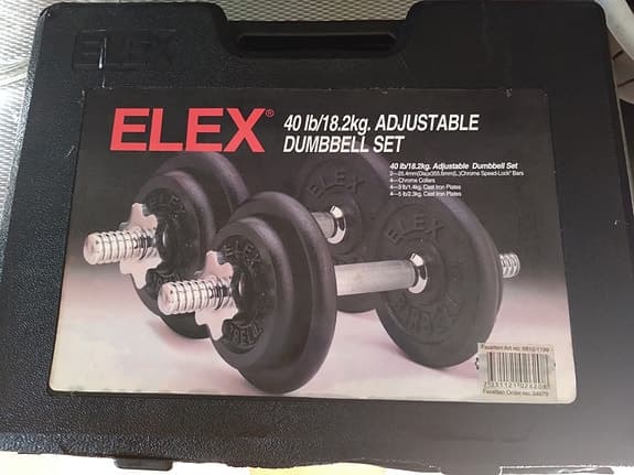 2x Elex justerbart hantelset 18,2 kg