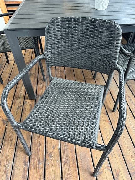 Jutlandia matgrupp för uteplats – bord 150x90 cm + 6 stolar