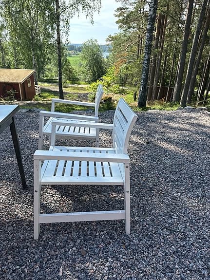 Vita utestolar i trä ikea Äpplarö