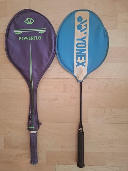 Badmintonracketar, 2 st, Carlton Powerflo och Yonex