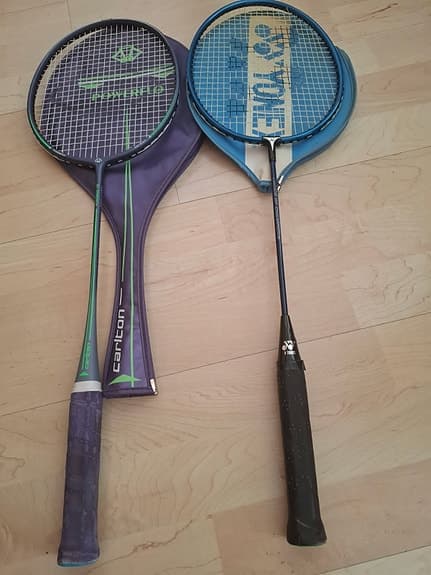 Badmintonracketar, 2 st, Carlton Powerflo och Yonex