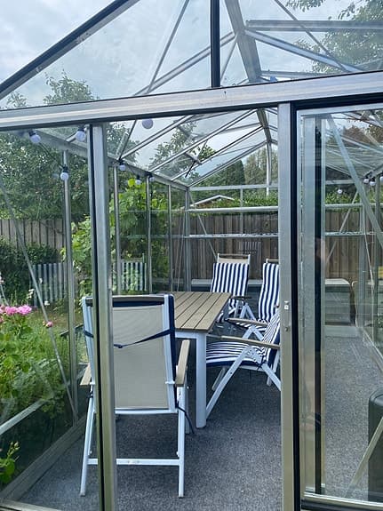 Växthus glas med aluminiumstomme