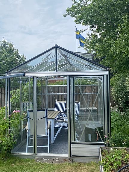 Växthus glas med aluminiumstomme