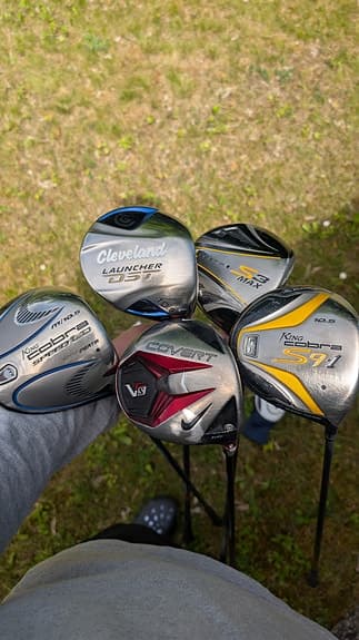 Cleveland, Cobra och Nike golfdrivers blandad