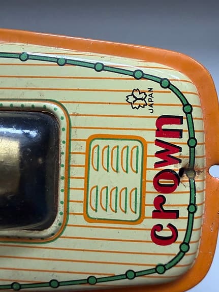 Vintage Crown Japan Plåtbåt – Batteridriven Motor / Tin Toy Boat