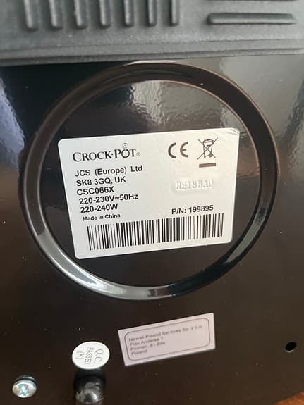 Slow cooker Crock pot 5,6l