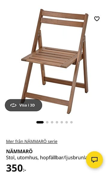 Ny! IKEA NÄMMARÖ hopfällbar stol