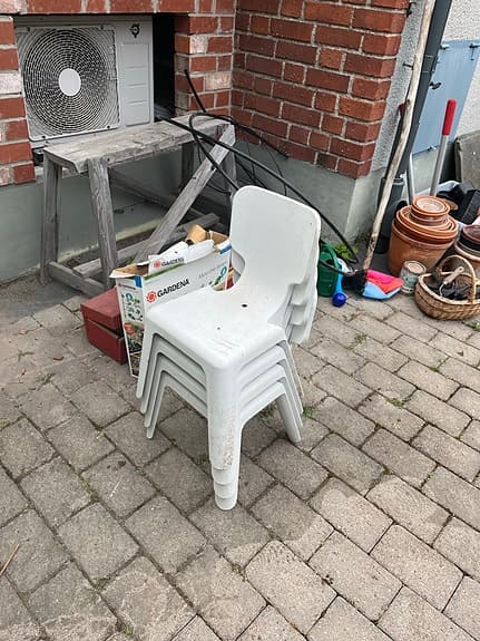 Barnstolar 4st, vita stapelbara