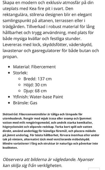 Venture Home Kea eldstad i svart