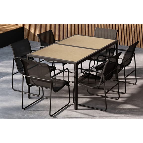 HELT NY Matgrupp Lampedusa (Svart) – Bord 160x90 + 6 stolar (Oöppnad kartong!)