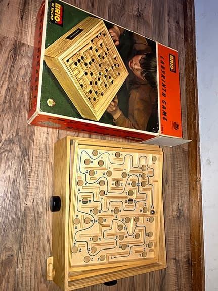 BRIO Labyrinth trälabyrint spel, vintage.