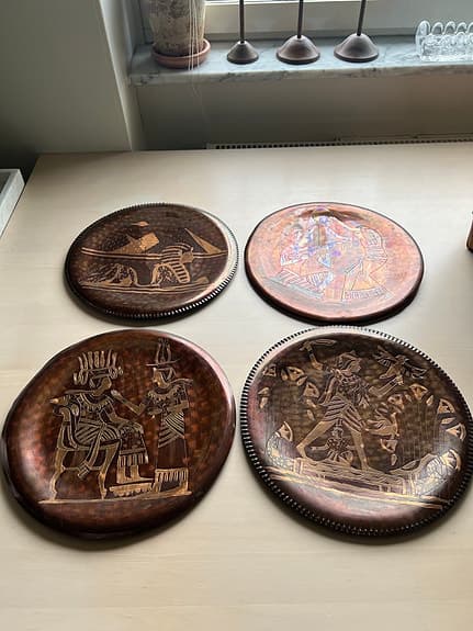 Tavlor i metall Egypten egyptiska tavla art konst design dekor decor prydnad