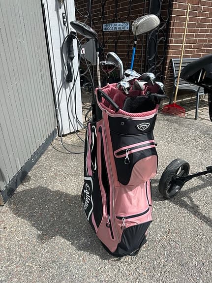 Golfset, bag vagn klubbor dam