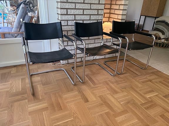 Bauhausstolar stålrör i krom och svart