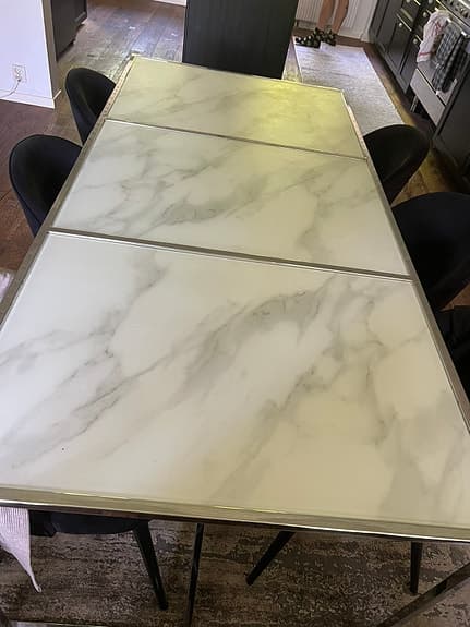 Matbord marmor glas