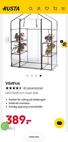 Växthus 143x73x195 cm svart stål