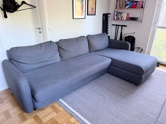Bolia 3. pers. bäddsoffa med schäslong - vänster (med bra förvaring)
