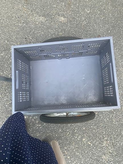 Cykelvagn lastvagn med plastlåda grå