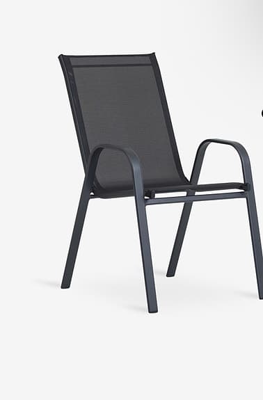 Trädgårdsstol svart med armstöd