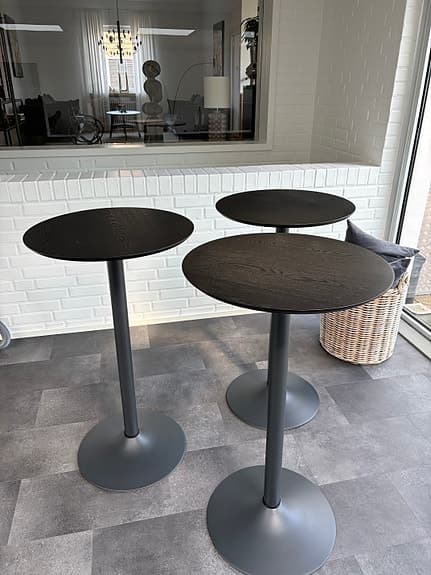 Runda 3 st barbord svart