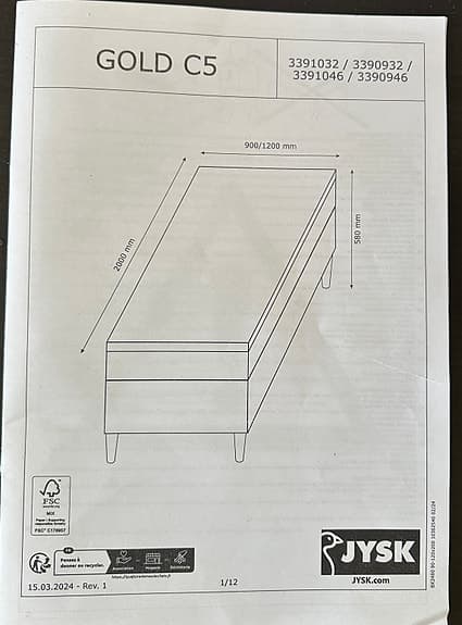Kontinentalsäng 90x200