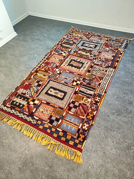 Super rariteter unik mästerverk Berber ekologisk ull matta 120×212