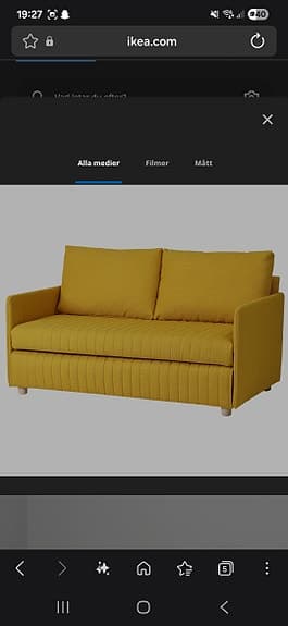 IKEA bäddsoffa gul 2-sits