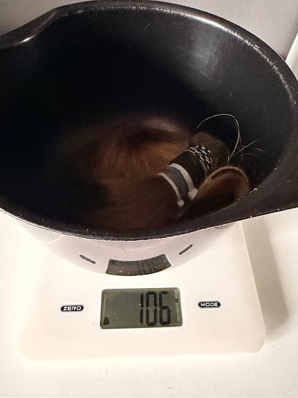 Långt brunt hår 106 g