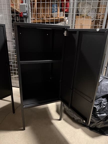 Förvaringsskåp i metall, 2 st svarta