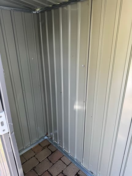 Metallförråd grått trädgårdsskjul