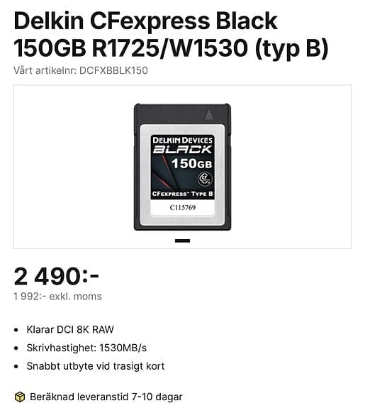 Nikon Z9 kamerahus med tillbehör