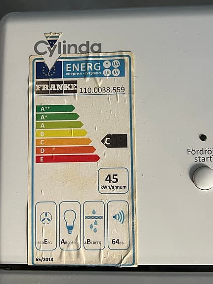 Cylinda toppmatad tvättmaskin vit