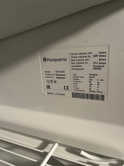 Lådor till Husqvarna XT3120X frysskåp