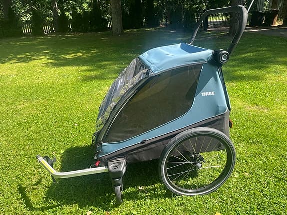 Thule Courier cykelvagn blå/svart för två barn