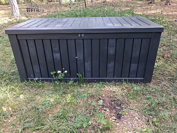 Svart förvaringslåda dynlåda utelåda