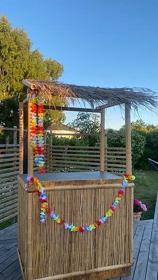 Tiki bar i bambu för uteplats