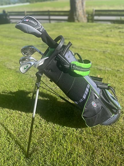 US Kids Golf junior golfset med bag grön/svart
