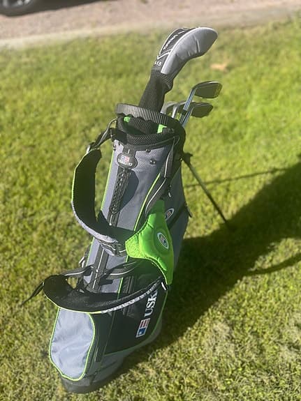 US Kids Golf junior golfset med bag grön/svart