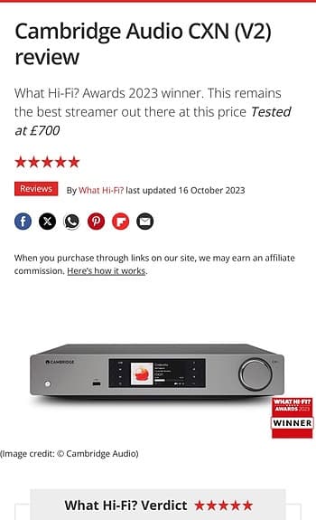 Camebridge cxn v2 streamer