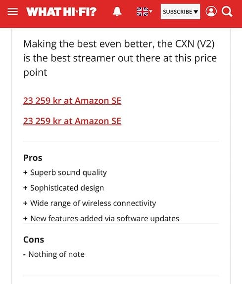 Camebridge cxn v2 streamer