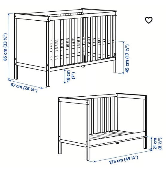 Ikea Sundvik spjälsängen med madrass