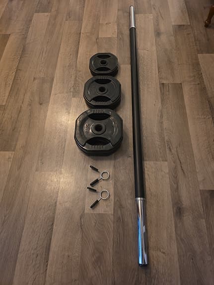 komplett skivstångsset i fint skick