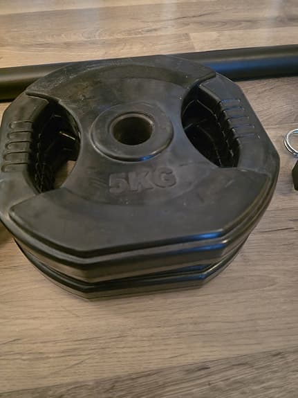 komplett skivstångsset i fint skick