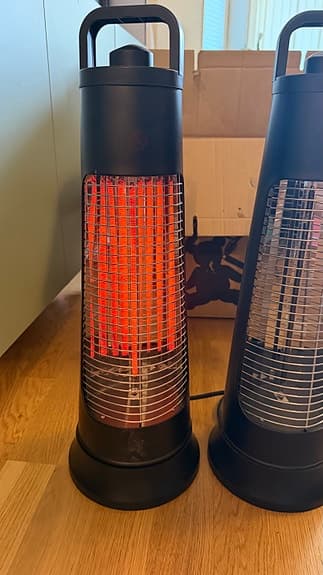 Infravärmare 600 W svart 2 st