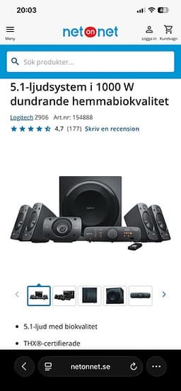 Logitech Z906 5.1 högtalarsystem