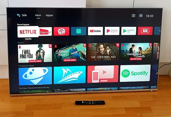 Android TCL smart tv 55tum 4K med väggfäste