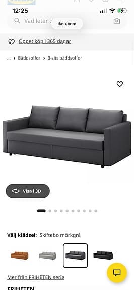 IKEA bäddsoffa 3-sits grå