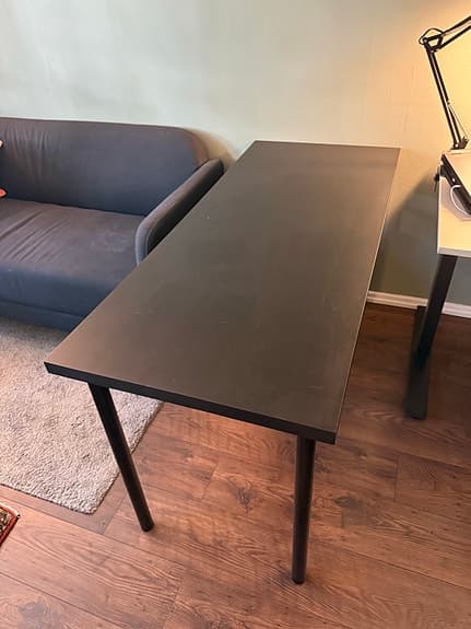 IKEA LAGKAPTEN / ADILS Skrivbord, svartbrun/svart