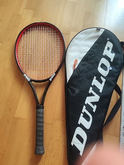 Dunlop tennisracket med fodral svart/röd