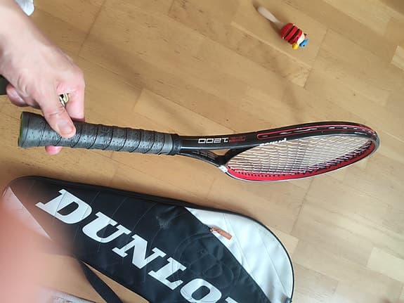 Dunlop tennisracket med fodral svart/röd